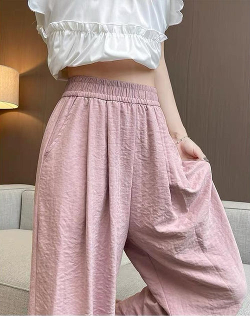 Silky Wide-Leg Relaxed Long Pants