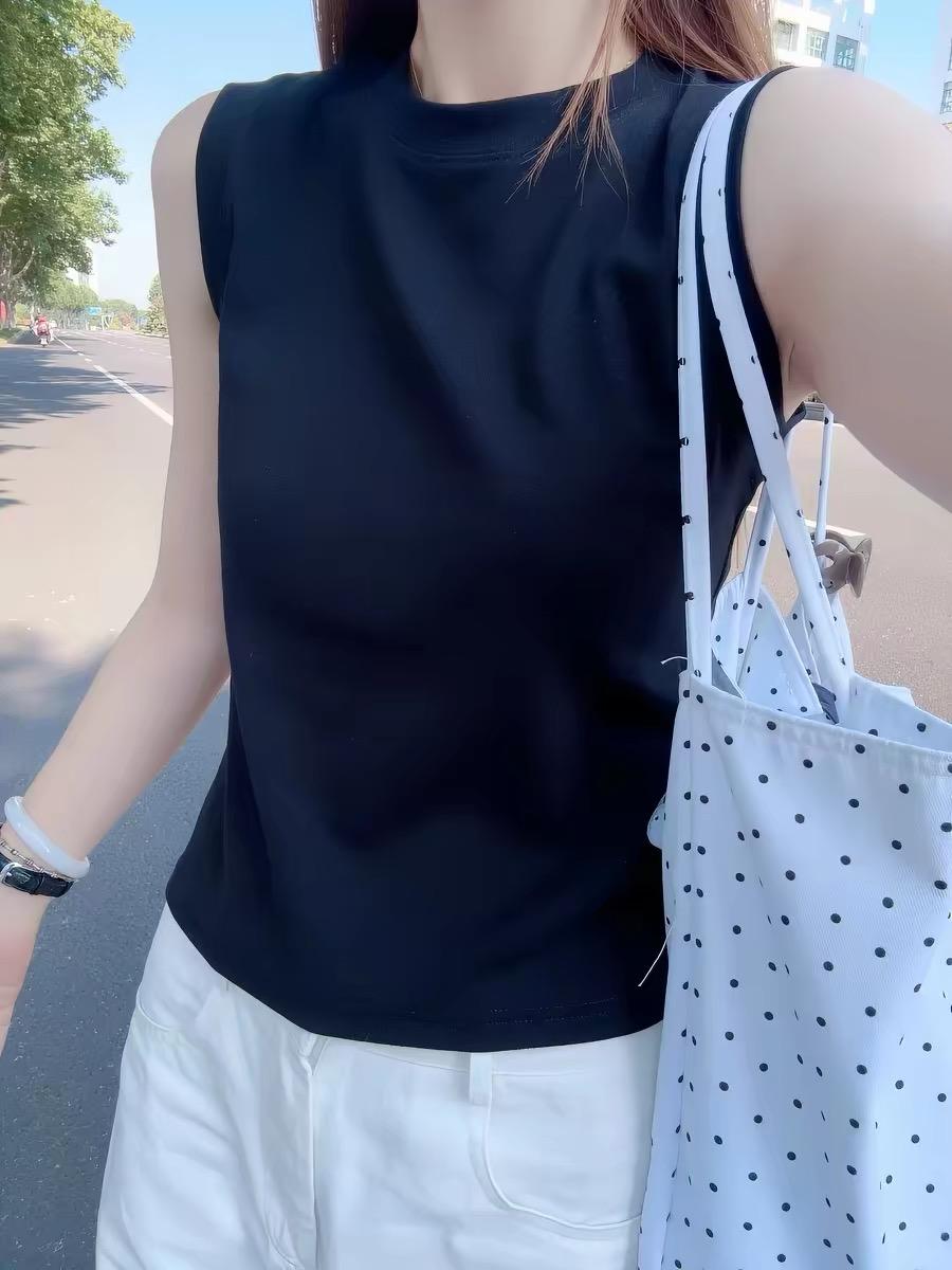 Everyday Cotton Sleeveless Tee | Loose Fit Crew Neck Tank Top